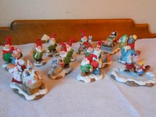 Fitz and Floyd Holiday Hamlet Enchanted Forest Elf Squirrel Fox Porter Parson