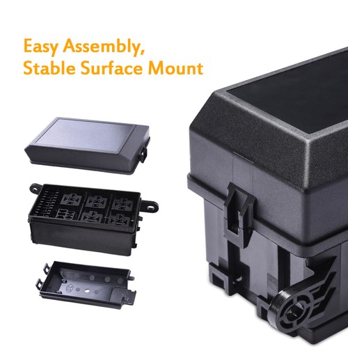 Universal Automotive Fuse Relay Holder 12-Slot Relay Box 6Relays 6 ATC/ATO Fuses - Picture 6 of 9