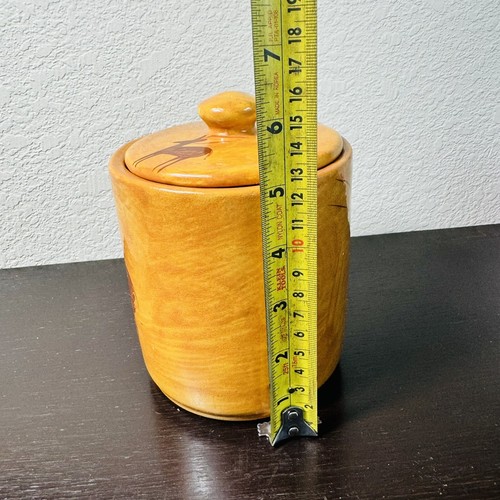 Vtg African Ceramic Jar with Lid Kazuri Kenya Apothecary Canister Bushman 6.5” - Picture 11 of 13