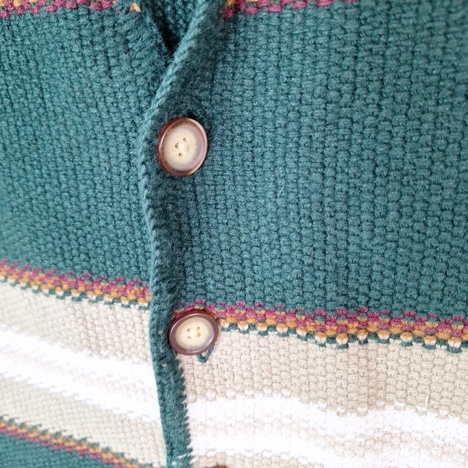 Chaleco Chaleco a Rayas Tejido Algodón Ramie Años 80 90 De Colección Hombres Talla Grande Grunge Boho Foto 2 de 4