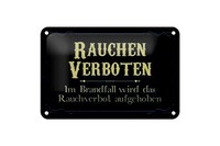 Blechschild Hinweis 18X12Cm Rauchen Verboten Im Brandfall Deko Schild