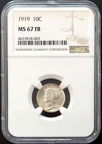 1919 Mercury Dime certified MS 67 FB by NGC!