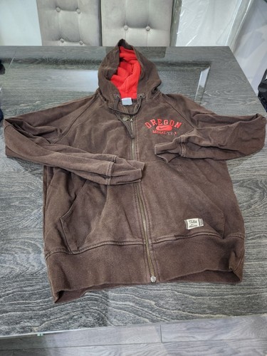 Nike Oregon MCMLXXII brauner Kapuzenpullover mit Reißverschluss Vintage