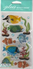 Jolee's Boutique 3-D TROPICAL FISH LARGE Ocean Beach Theme 89251 Fast FREE Ship!