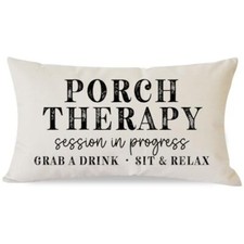 Farmhouse Throw Pillow Covers 12x20 Inch Porch Therapy Session in 12" x 20" A