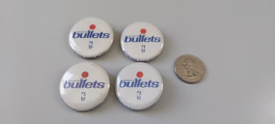 NBA Washington Bullets Four Small Used White Buttons Lot Basketball OOP 1990's