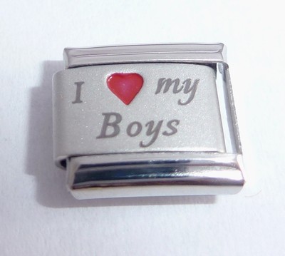 SILVER CRYSTAL LOVE HEART LINK CLASSIC CHARM Fits All 9mm Italian - View #3