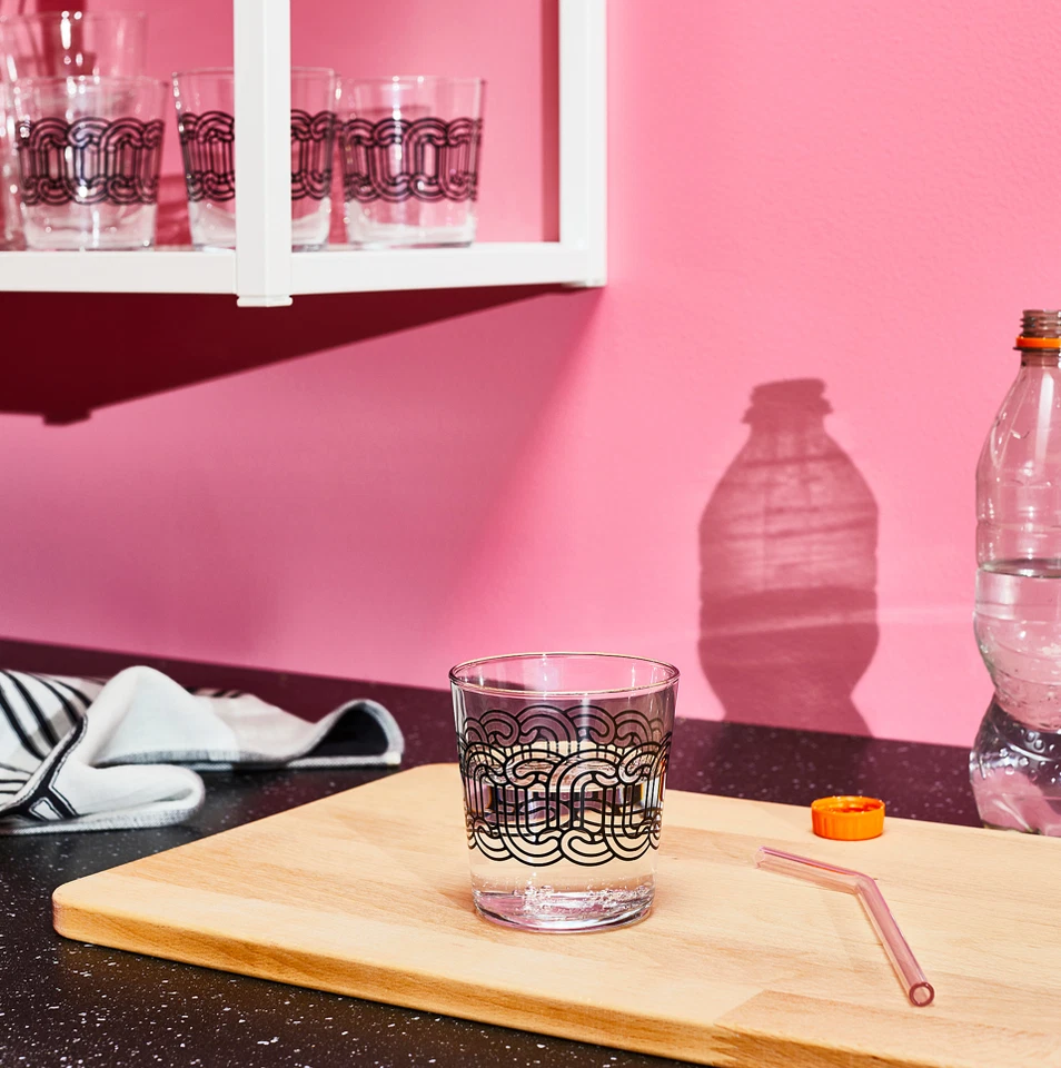 Vidrio IKEA SOTRONN, vidrio transparente estampado/negro, 30 cl, 17 oz, SÖTRÖ... - Imagen 3 de 4