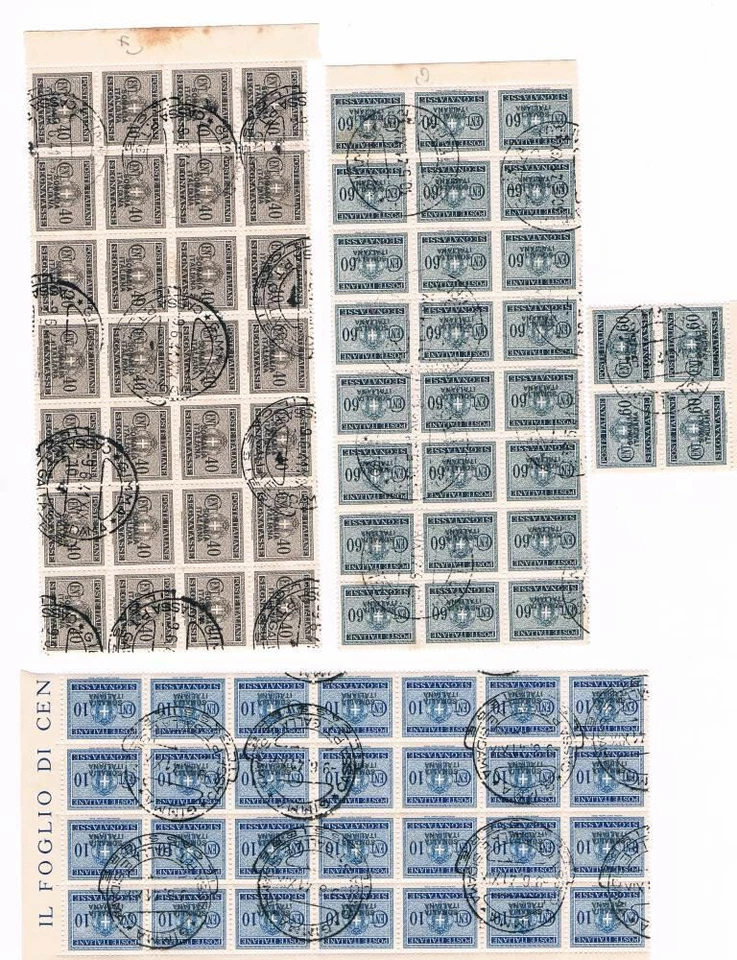 索马里 意大利 OVP 邮票 DUE 1934 SC#J43、J44、J46、J47、J49 块 批量 意大利 — 第 4/4 张图片