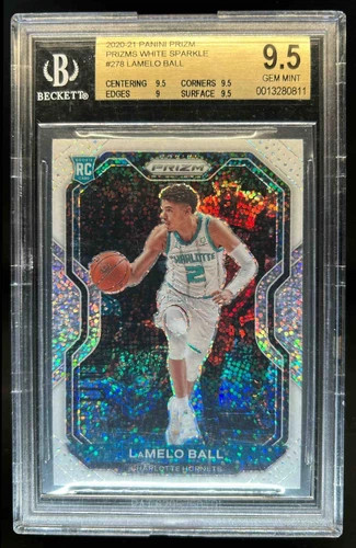 2020-21 Panini Prizm LaMelo Ball SSP White Sparkle RC #278 Hornets BGS 9.5