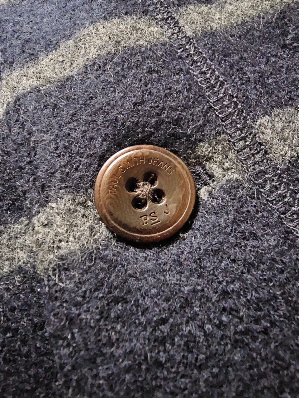 PAUL SMITH Jacket Coat Mens M Reg Fit Wool Blend Blue Grey Stripe Rrp £475 image 8