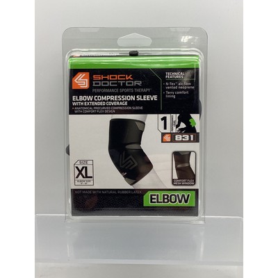 Shock Doctor Elbow Compression Sleeve Extended Coverage Sports Therapy XL