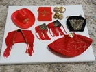 Vintage 1993 Barbie Fashion Cowgirl Outfit And Accessories Set, Missing Boots