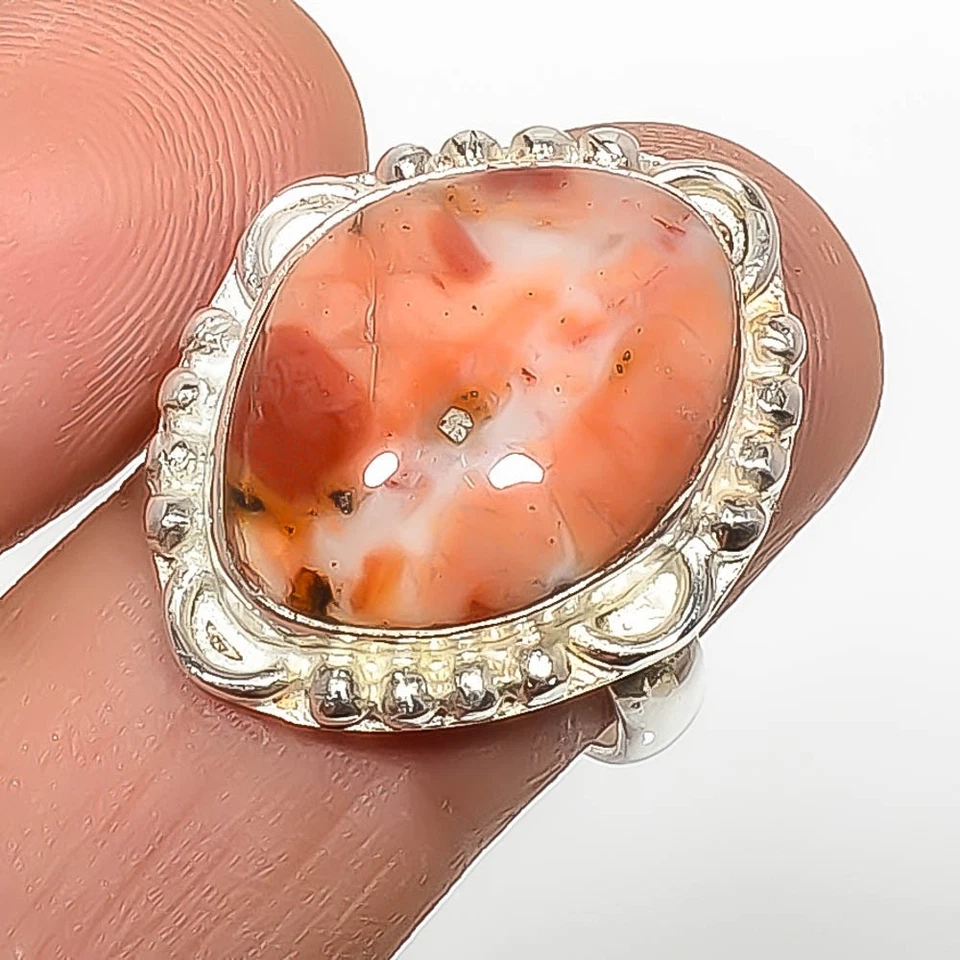 Natural Golden Sunstone - Oregon Silver Plated Jewelry Ring s.8 TR787-112 - Image 2 of 4