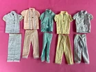 Set of 5 Vintage Barbie 1962 Two Piece Pajama Pak Pink Blue Yellow Shirt Pants