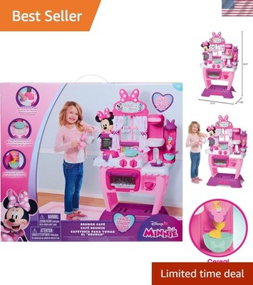 Disney Junior Minnie Mouse Happy Helpers Brunch Cafe, Play Kitchen Set for Ki...