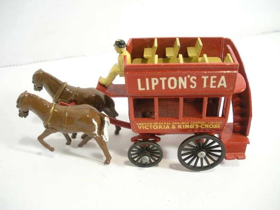 Vintage Lesney Matchbox Models of YesterYear Y-12 Horse Bus Lipton Tea w/ Box - Image 2 of 4