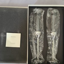 Vera Wang Wedgwood Champagne Flutes Set of 2 200ml Clear/Silver Box