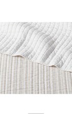 Threshold Queen Reversible Cotton Stripe Quilt Khaki New Quilt Only