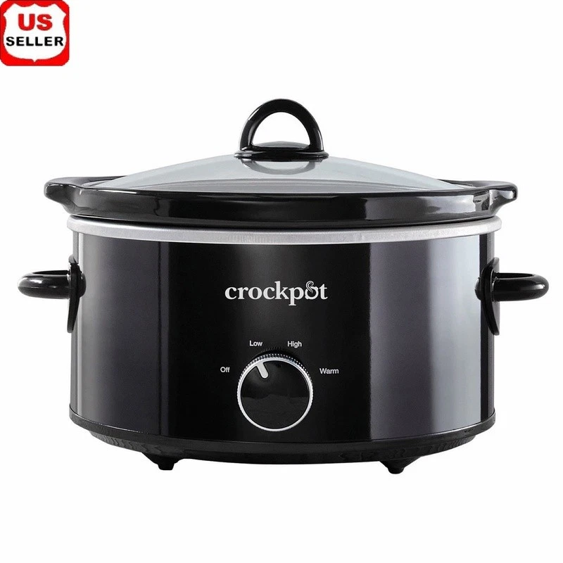 4 QT Slow Cooker 3 Heat Settings Removable Stoneware Dishwasher Safe Keep Warm