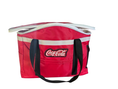 Coca Cola Insulated Cooler Bag Red Soft Sided Picnic Tote Collectible 16”