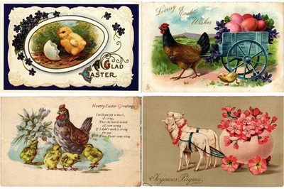 OSTERN, GRÜSSE, LOT 45 ALTE POSTKARTEN inkl. Prägung vor 1940 (L7388)
