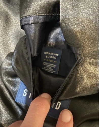 Men's Stafford Signature 52R Classic Fit Black Wool Blend Overcoat 3 Button image 5