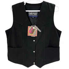 Daniel Smart DS Denim Vest Size 5XL NEW Black Gun Carry Biker Motorcycle NON adj