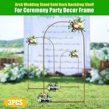 3 Pieces Wedding Arch Stand Gold Rack Backdrop Shelf Party Decorative Frame