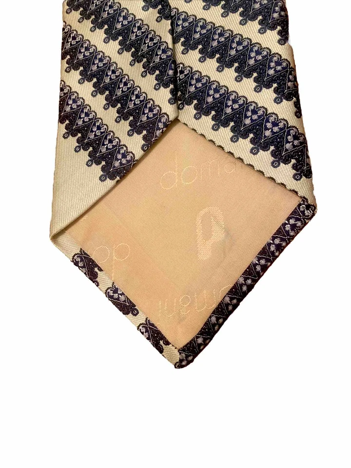 Corbata de cuello Domani años 70 (HECHA A MANO ITALIA) ETIQUETA AZUL DISCOTECA 4" con escritura roja *Rara Foto 2 de 4