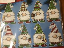 Cross Stitch Kit  Design Works 8 Gnome Christmas Ornaments 14 ct complete kit