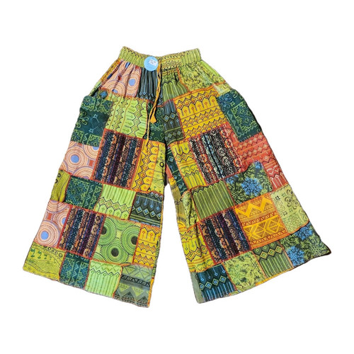 Kala Boho Hippie Yoga Pants Wide Leg Big Pockets Elastic Waist Size S #44