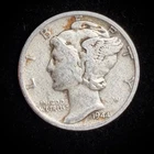 90% Silver - 1944 Mercury Dime Circulated - 06-69
