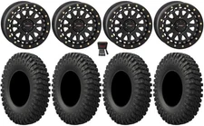 System 3 SB-6 15" Wheels Black (4+3) 32" MotoCrusher Tires Can-Am Maverick X3