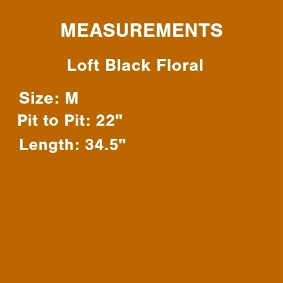 Vestido Camisa LOFT Negro Floral Talla M Corto Informal Boho Cottagecore Caprichoso Suave Foto 2 de 4