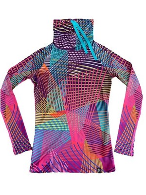 Neve Pullover Turtleneck Women Sz XS  Colorful Base Layer Top Ski Hike Outdoor