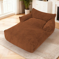Stylish Orange Chaise Lounge Chair - Cozy Sleeper Sofa for Living Room