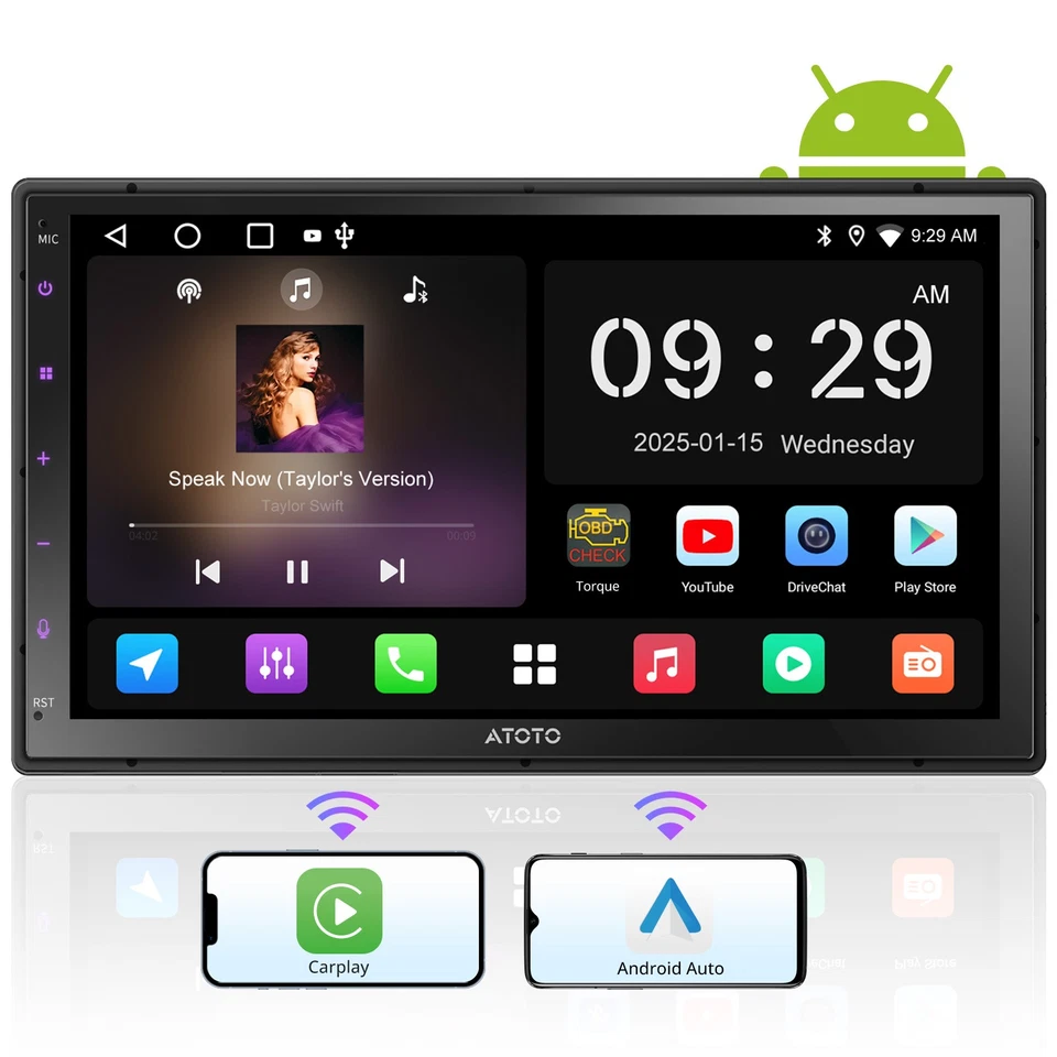 ATOTO  7 Pollici  Android Autoradio 2 Din con Android Auto CarPlay +OBD Scanner - Immagine 2 di 4