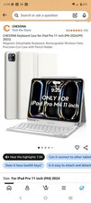 Magnetic Wireless Keyboard Folio Case for Apple iPad Pro 11 Inch M4 White Stand