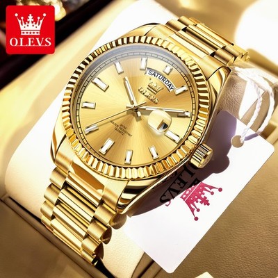 OLEVS Men's Quartz Watch Calendar Luminous Wristwatch Stainless Steel Band