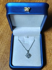 New Genuine 1ct Moissonite Windmill Necklace .925 Sterling Silver 17" Chain Gift