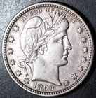 1909-D  LIBERTY HEAD BARBER QUARTER - XF EF