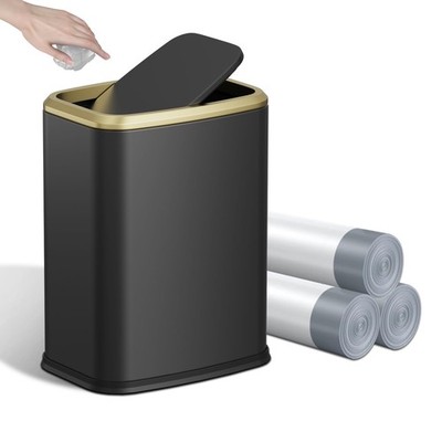8L/2.1 Gallon Small Bathroom Trash Can with Lid, SwingRectangular Waste Bin, ...