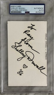 SHELLEY DUVALL Autographed Signed 3x5 Index Card..(d.2024) PSA/DNA Slabbed