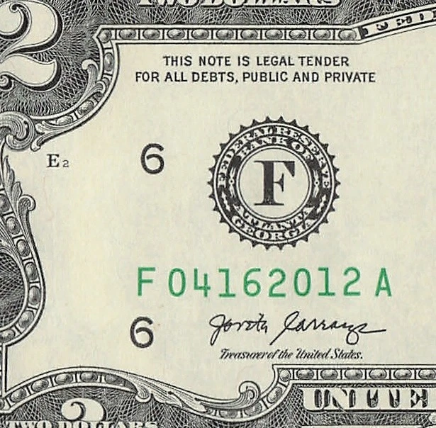 APRIL 16 2012 Birthday Date Note Fancy Serial Number Two Dollar Bill Crisp UNC - Image 3 of 4