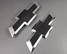 Fit for 2015-2018 Chevy Silverado 2500HD 3500HD Chrome Black Front & Rear Emblem