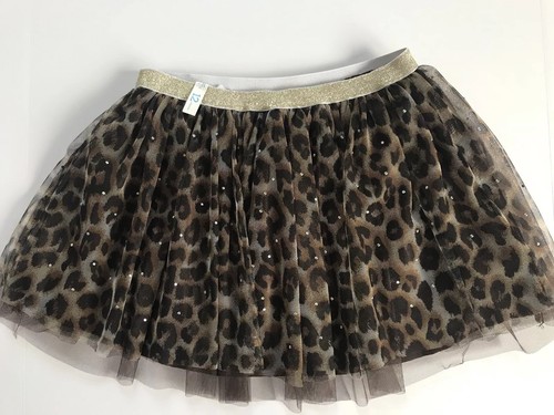NWT Justice Leopard Skirt Sz 12 Pleated Gold Waist Rhinestones - Picture 2 of 4