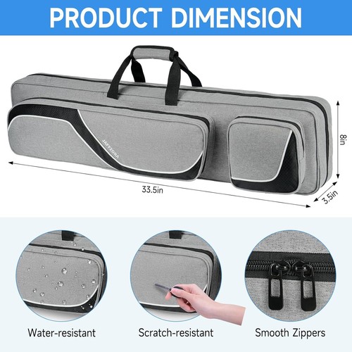 4x5 Pool Cue Case Billiard Pool Cue Stick Carrying Case Bag with Shoulder Straps - Picture 5 of 7
