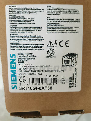 1PC 3RT1054-6AF36 SIEMENS Contactor 3RT1054-6AF36 BRAND Fast Ship
