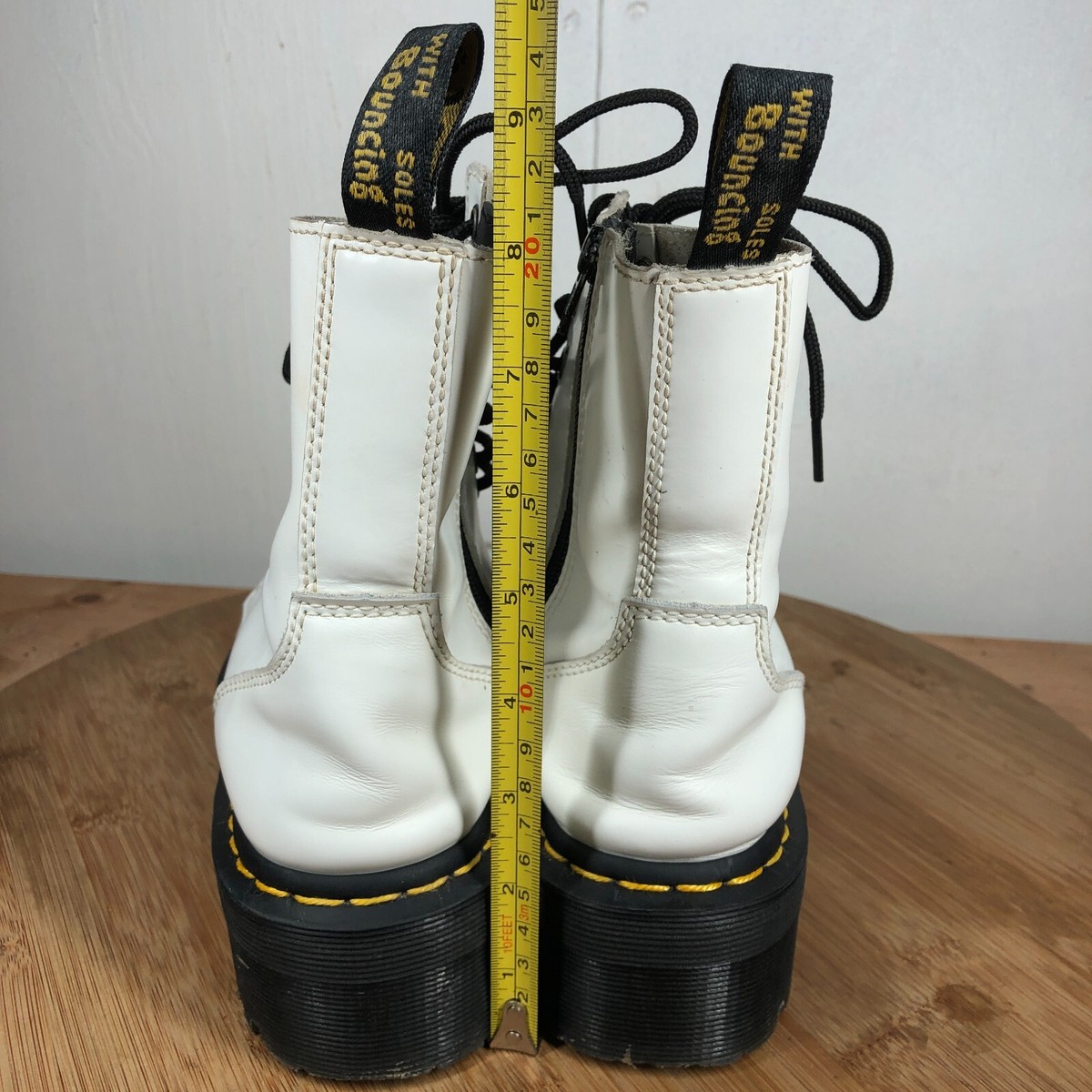 Dr Martens Jadon Platform Lace Up Ankle Boots White 6M 7L Grunge Goth Punk Dr Doc Martens Boots Womens 6 Jadon Platform White Leather  main image 4